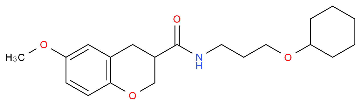N-[3-(cyclohexyloxy)propyl]-6-methoxy-3-chromanecarboxamide_分子结构_CAS_)