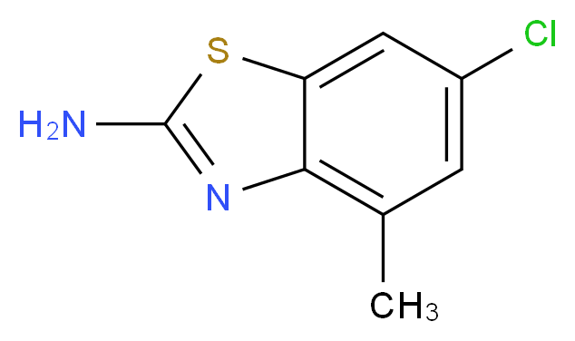 6-chloro-4-methyl-1,3-benzothiazol-2-amine_分子结构_CAS_38338-21-5