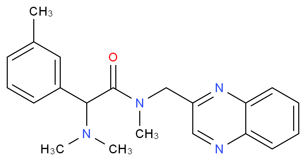2-(dimethylamino)-N-methyl-2-(3-methylphenyl)-N-(2-quinoxalinylmethyl)acetamide_分子结构_CAS_)