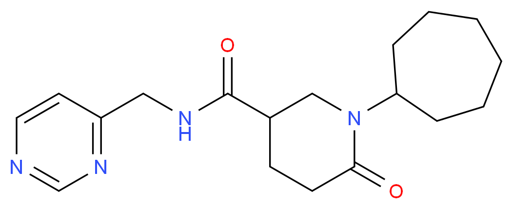 1-cycloheptyl-6-oxo-N-(4-pyrimidinylmethyl)-3-piperidinecarboxamide_分子结构_CAS_)