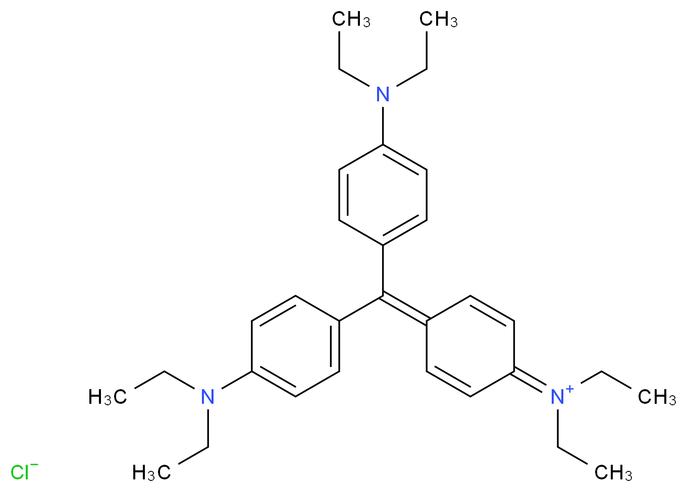 4-{bis[4-(diethylamino)phenyl]methylidene}-N,N-diethylcyclohexa-2,5-dien-1-iminium chloride_分子结构_CAS_2390-59-2