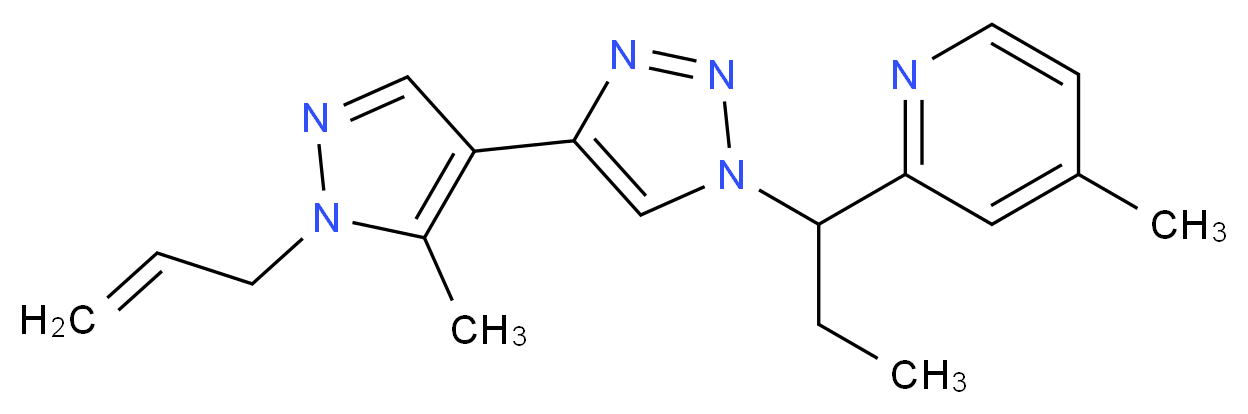 2-{1-[4-(1-allyl-5-methyl-1H-pyrazol-4-yl)-1H-1,2,3-triazol-1-yl]propyl}-4-methylpyridine_分子结构_CAS_)