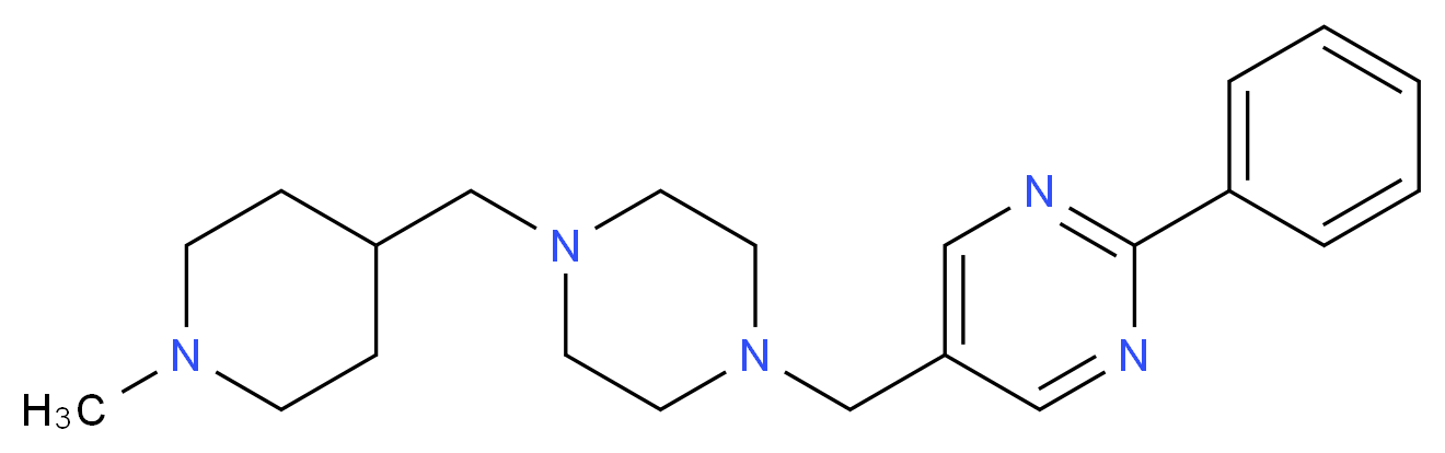 5-({4-[(1-methylpiperidin-4-yl)methyl]piperazin-1-yl}methyl)-2-phenylpyrimidine_分子结构_CAS_)