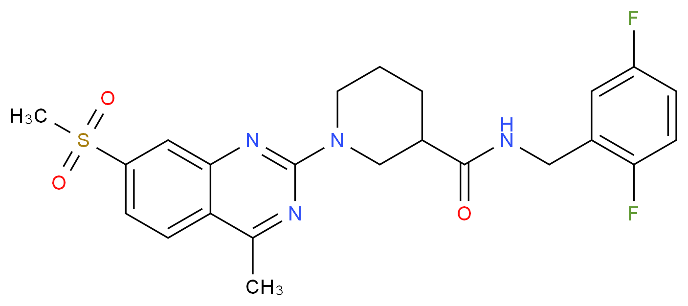 N-(2,5-difluorobenzyl)-1-[4-methyl-7-(methylsulfonyl)-2-quinazolinyl]-3-piperidinecarboxamide_分子结构_CAS_)