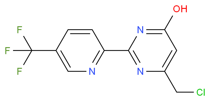 6-(chloromethyl)-2-[5-(trifluoromethyl)pyridin-2-yl]pyrimidin-4-ol_分子结构_CAS_266679-42-9