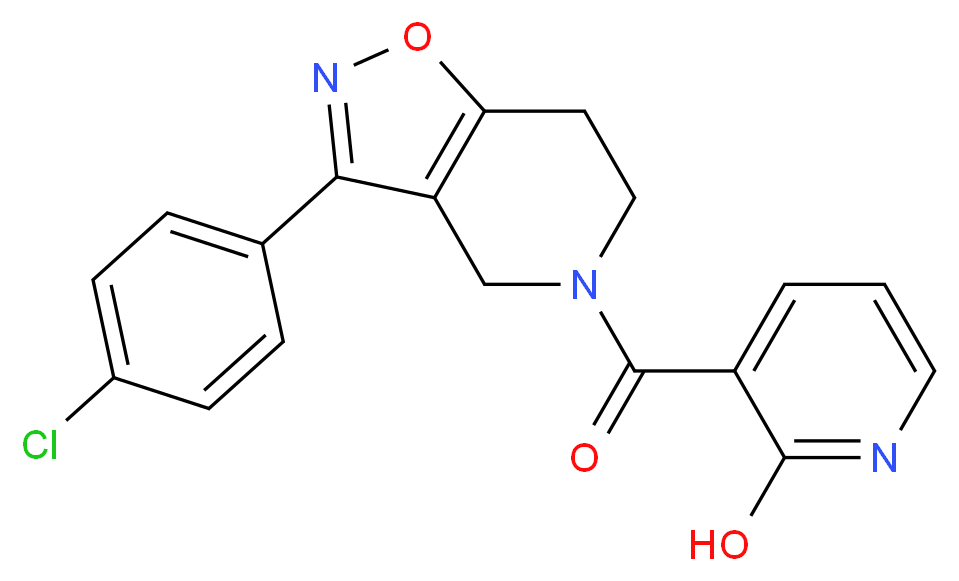 3-{[3-(4-chlorophenyl)-6,7-dihydroisoxazolo[4,5-c]pyridin-5(4H)-yl]carbonyl}pyridin-2-ol_分子结构_CAS_)
