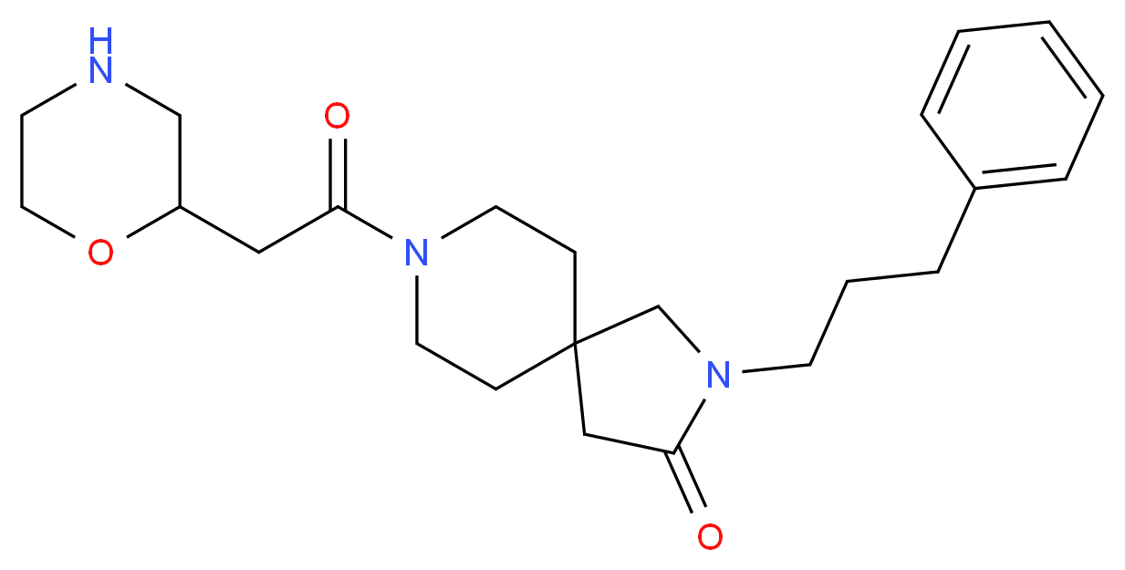 8-(morpholin-2-ylacetyl)-2-(3-phenylpropyl)-2,8-diazaspiro[4.5]decan-3-one_分子结构_CAS_)