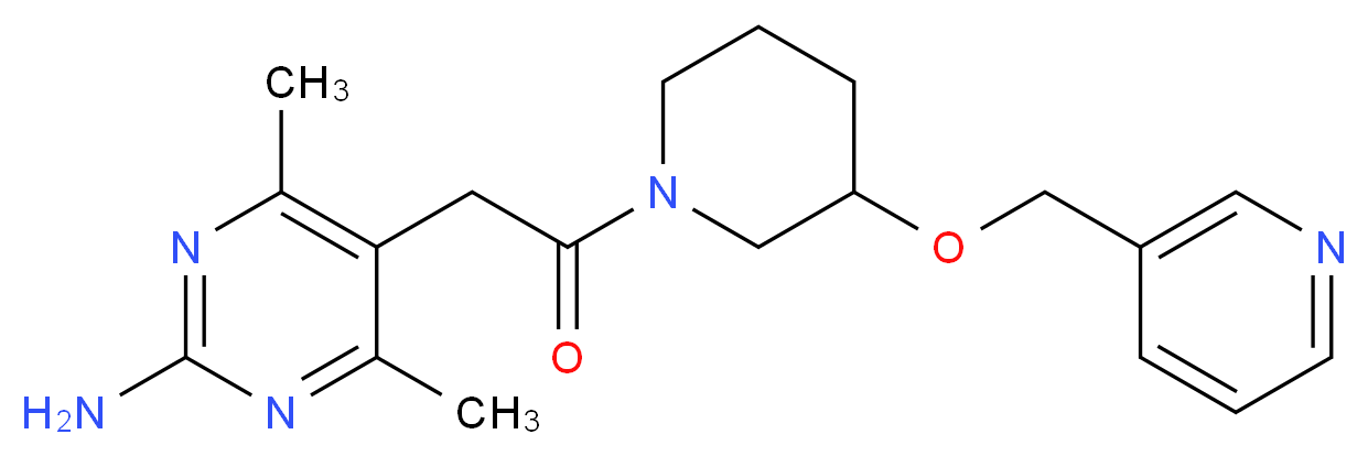 4,6-dimethyl-5-{2-oxo-2-[3-(pyridin-3-ylmethoxy)piperidin-1-yl]ethyl}pyrimidin-2-amine_分子结构_CAS_)