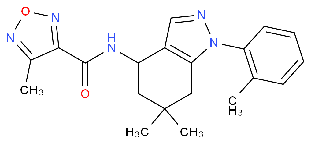 N-[6,6-dimethyl-1-(2-methylphenyl)-4,5,6,7-tetrahydro-1H-indazol-4-yl]-4-methyl-1,2,5-oxadiazole-3-carboxamide_分子结构_CAS_)