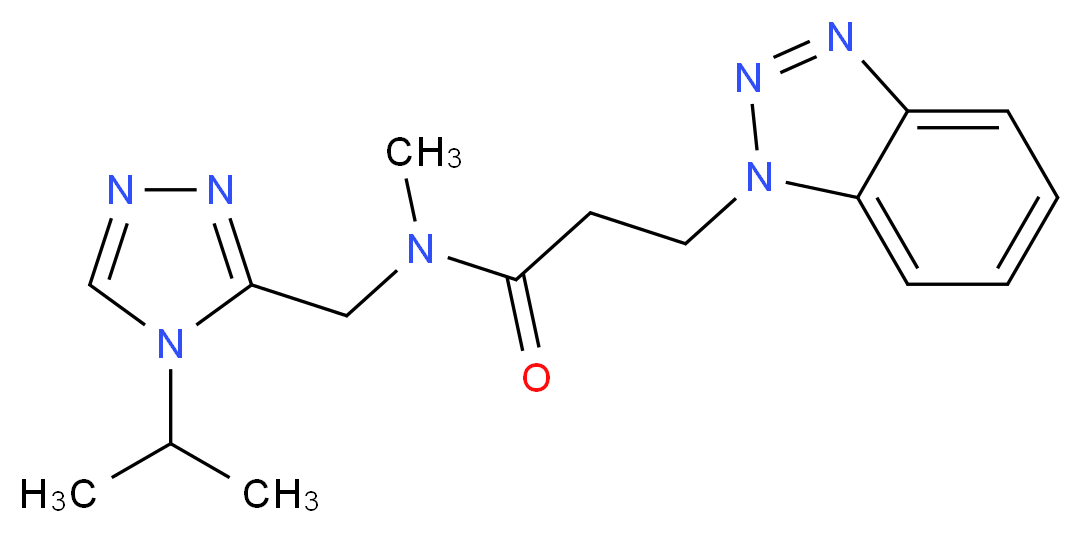 3-(1H-1,2,3-benzotriazol-1-yl)-N-[(4-isopropyl-4H-1,2,4-triazol-3-yl)methyl]-N-methylpropanamide_分子结构_CAS_)
