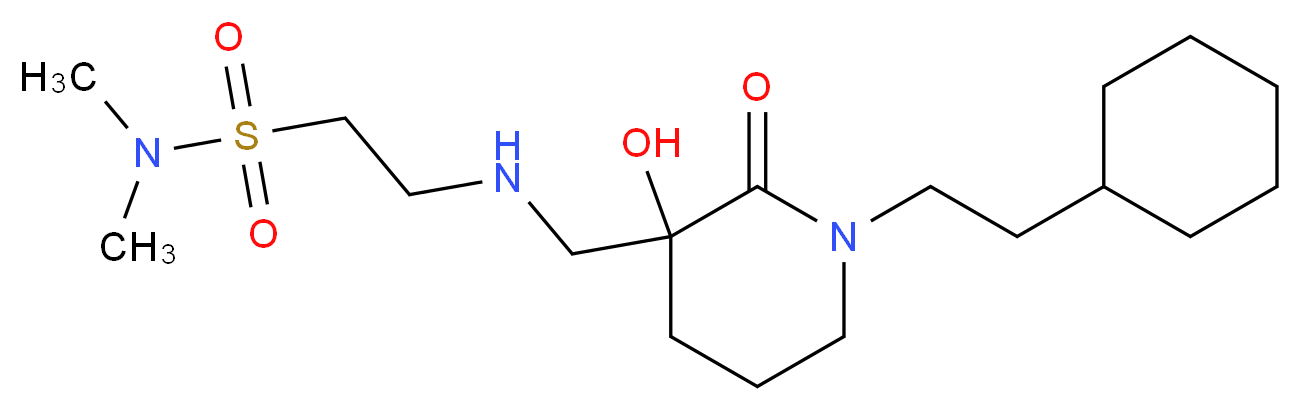 2-({[1-(2-cyclohexylethyl)-3-hydroxy-2-oxopiperidin-3-yl]methyl}amino)-N,N-dimethylethanesulfonamide_分子结构_CAS_)