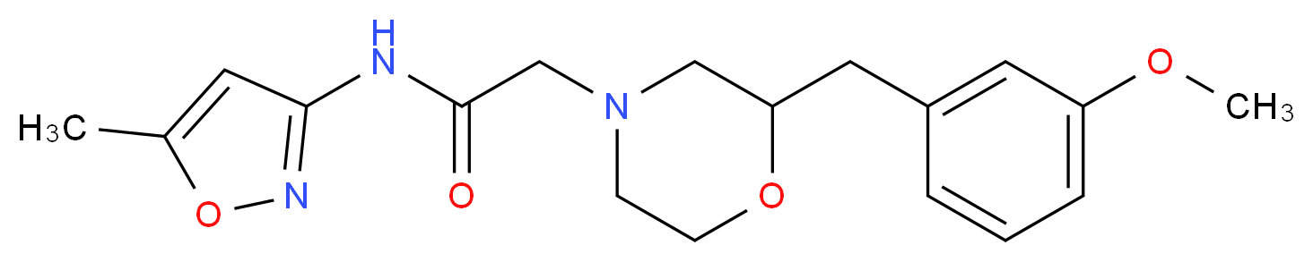 2-[2-(3-methoxybenzyl)-4-morpholinyl]-N-(5-methyl-3-isoxazolyl)acetamide_分子结构_CAS_)