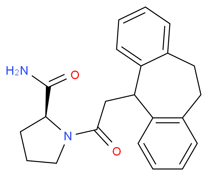 1-(10,11-dihydro-5H-dibenzo[a,d][7]annulen-5-ylacetyl)-L-prolinamide_分子结构_CAS_)