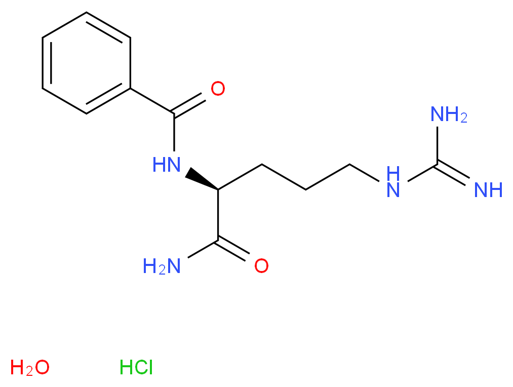 (2S)-5-carbamimidamido-2-(phenylformamido)pentanamide hydrate hydrochloride_分子结构_CAS_965-03-7