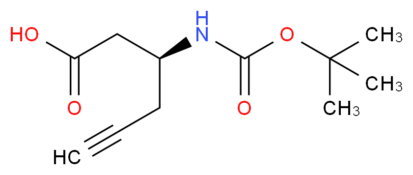 (3S)-3-{[(tert-butoxy)carbonyl]amino}hex-5-ynoic acid_分子结构_CAS_270596-47-9