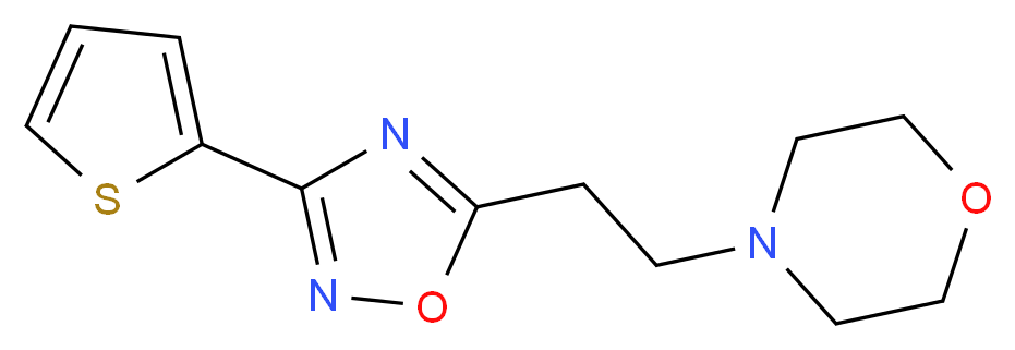 4-{2-[3-(2-thienyl)-1,2,4-oxadiazol-5-yl]ethyl}morpholine_分子结构_CAS_)