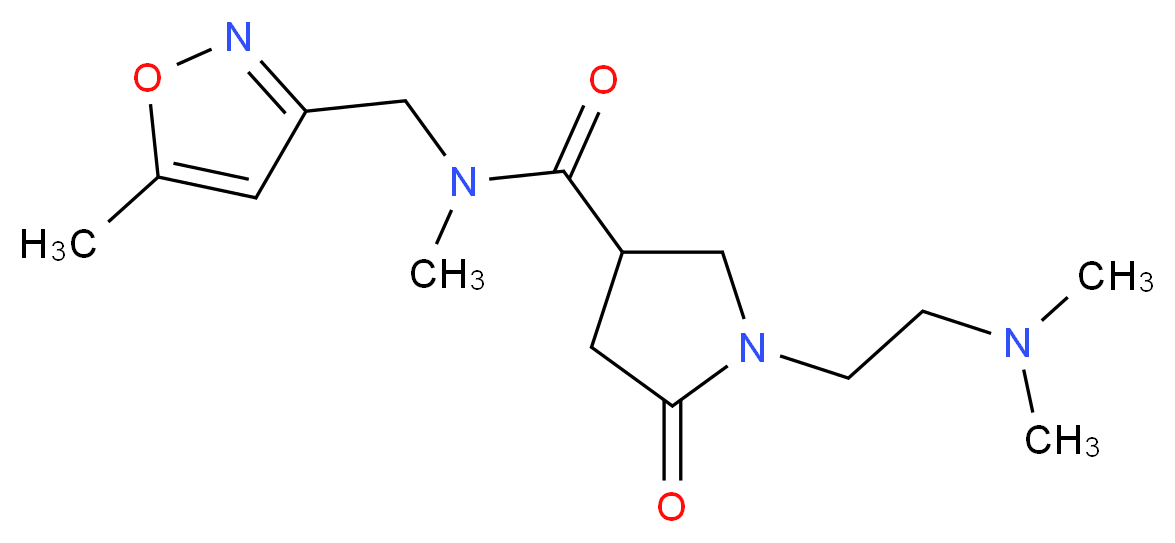 1-[2-(dimethylamino)ethyl]-N-methyl-N-[(5-methyl-3-isoxazolyl)methyl]-5-oxo-3-pyrrolidinecarboxamide_分子结构_CAS_)