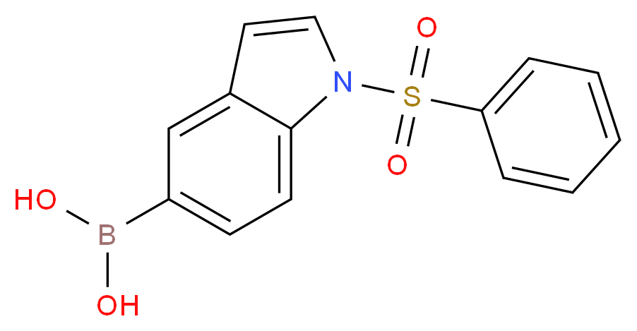 [1-(benzenesulfonyl)-1H-indol-5-yl]boronic acid_分子结构_CAS_480438-51-5