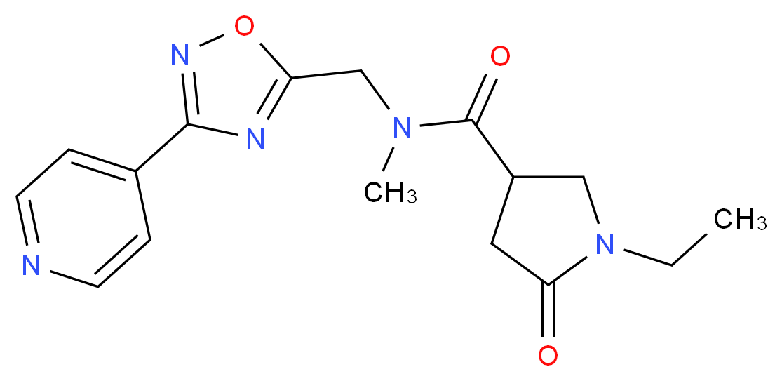 1-ethyl-N-methyl-5-oxo-N-{[3-(4-pyridinyl)-1,2,4-oxadiazol-5-yl]methyl}-3-pyrrolidinecarboxamide_分子结构_CAS_)
