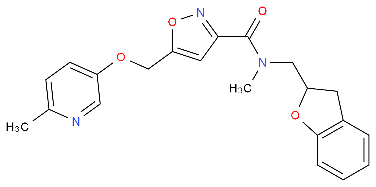 N-(2,3-dihydro-1-benzofuran-2-ylmethyl)-N-methyl-5-{[(6-methyl-3-pyridinyl)oxy]methyl}-3-isoxazolecarboxamide_分子结构_CAS_)