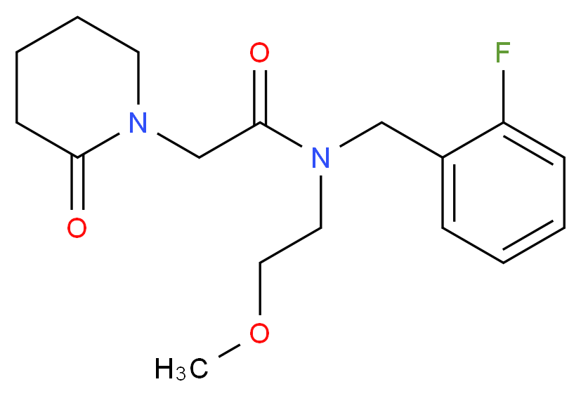 N-(2-fluorobenzyl)-N-(2-methoxyethyl)-2-(2-oxopiperidin-1-yl)acetamide_分子结构_CAS_)