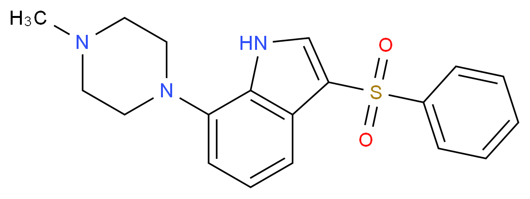 3-(benzenesulfonyl)-7-(4-methylpiperazin-1-yl)-1H-indole_分子结构_CAS_478082-99-4