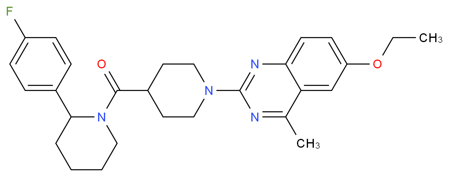 6-ethoxy-2-(4-{[2-(4-fluorophenyl)-1-piperidinyl]carbonyl}-1-piperidinyl)-4-methylquinazoline_分子结构_CAS_)