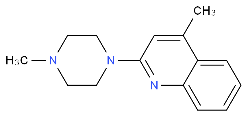 4-methyl-2-(4-methylpiperazin-1-yl)quinoline_分子结构_CAS_100949-89-1