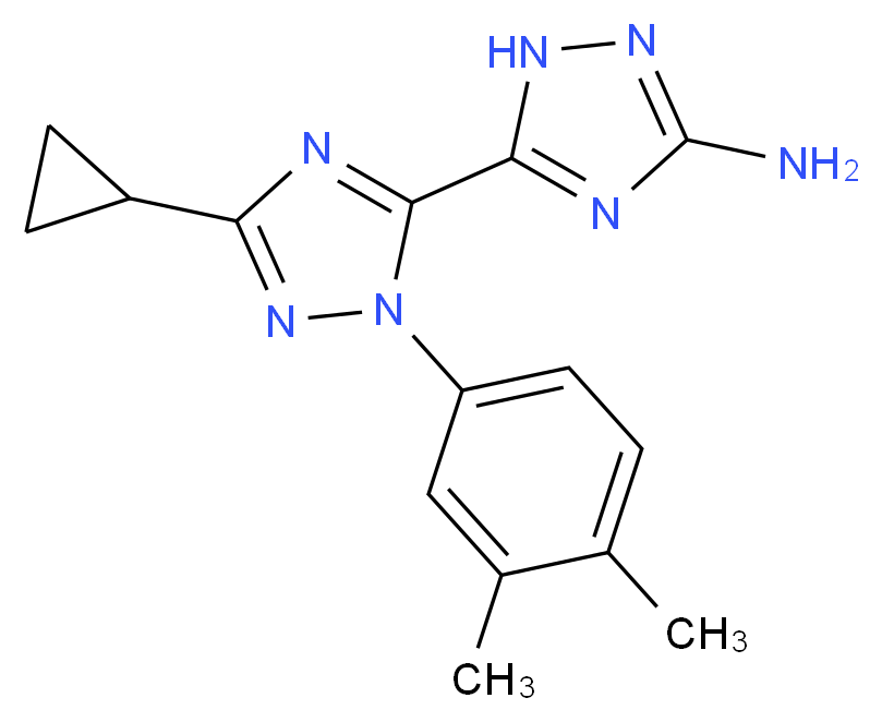 5'-cyclopropyl-2'-(3,4-dimethylphenyl)-2H,2'H-3,3'-bi-1,2,4-triazol-5-amine_分子结构_CAS_)