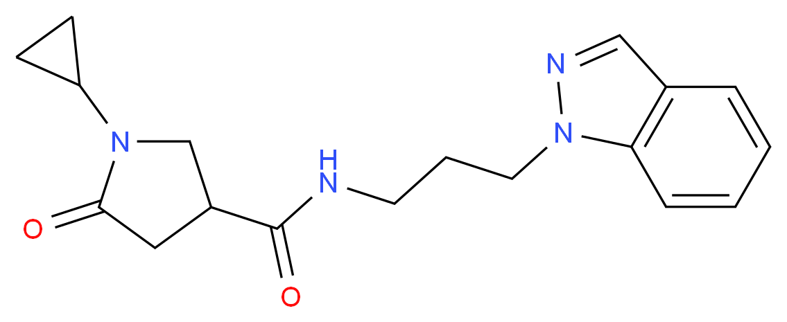 1-cyclopropyl-N-[3-(1H-indazol-1-yl)propyl]-5-oxo-3-pyrrolidinecarboxamide_分子结构_CAS_)