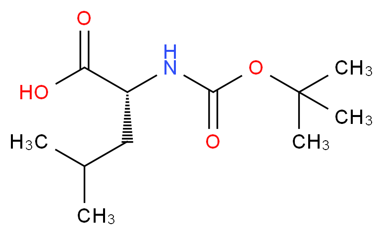 (2R)-2-{[(tert-butoxy)carbonyl]amino}-4-methylpentanoic acid_分子结构_CAS_16937-99-8