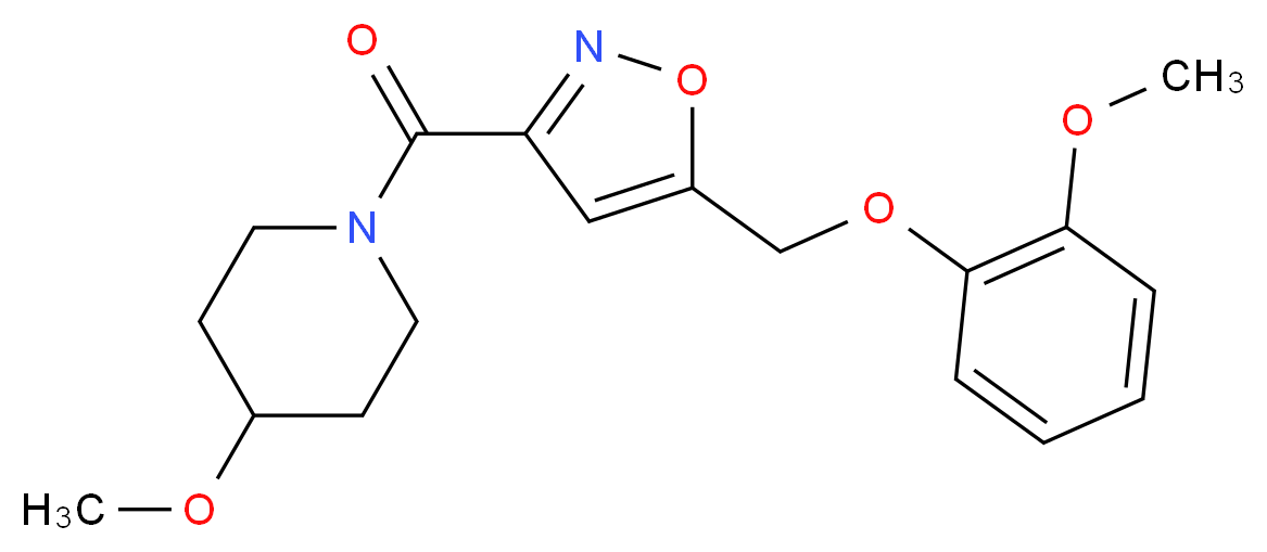 4-methoxy-1-({5-[(2-methoxyphenoxy)methyl]-3-isoxazolyl}carbonyl)piperidine_分子结构_CAS_)
