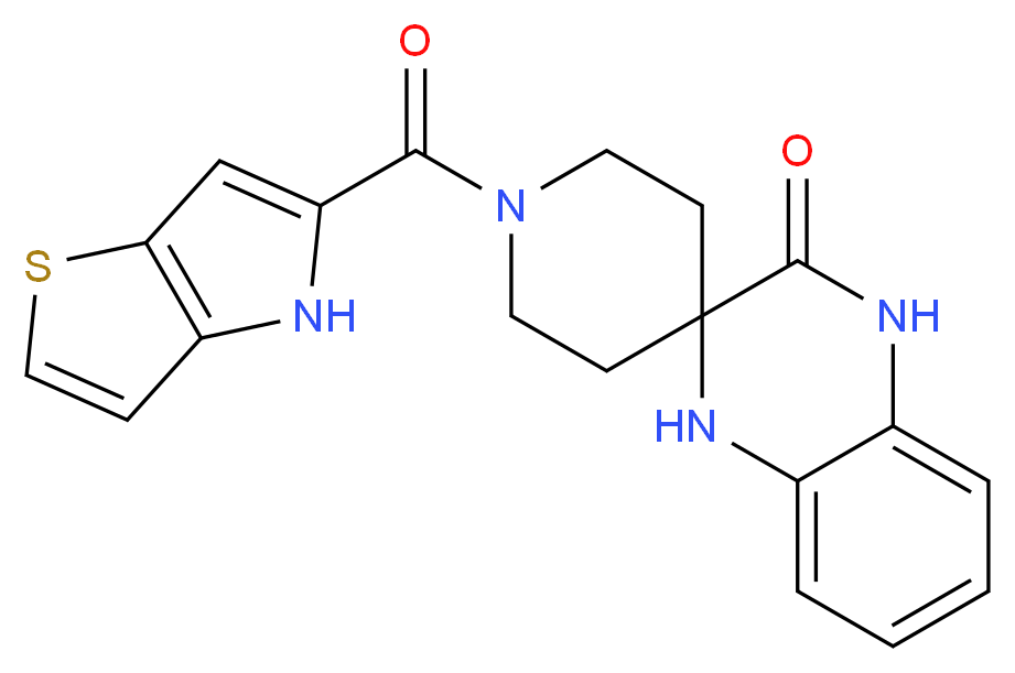 1-(4H-thieno[3,2-b]pyrrol-5-ylcarbonyl)-1',4'-dihydro-3'H-spiro[piperidine-4,2'-quinoxalin]-3'-one_分子结构_CAS_)