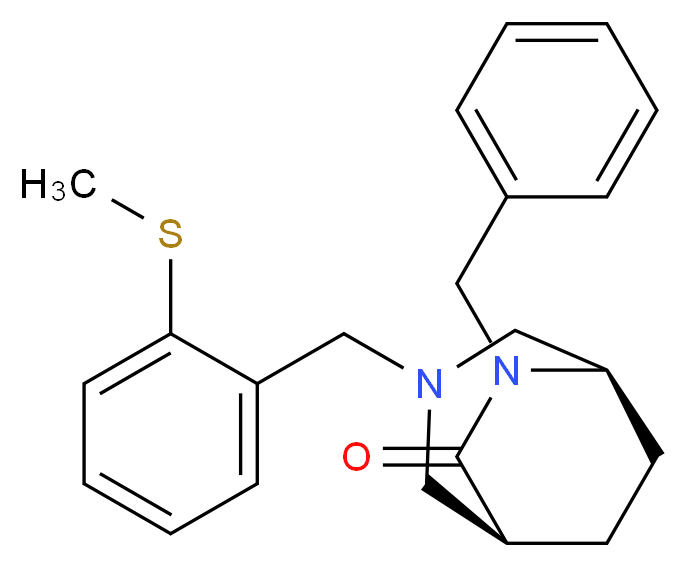 (1S*,5R*)-6-benzyl-3-[2-(methylthio)benzyl]-3,6-diazabicyclo[3.2.2]nonan-7-one_分子结构_CAS_)