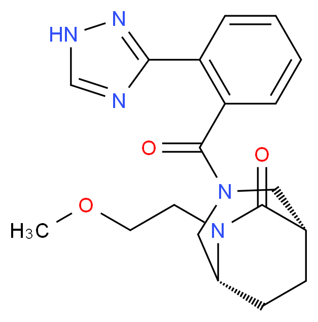 (1S*,5R*)-6-(2-methoxyethyl)-3-[2-(1H-1,2,4-triazol-3-yl)benzoyl]-3,6-diazabicyclo[3.2.2]nonan-7-one_分子结构_CAS_)