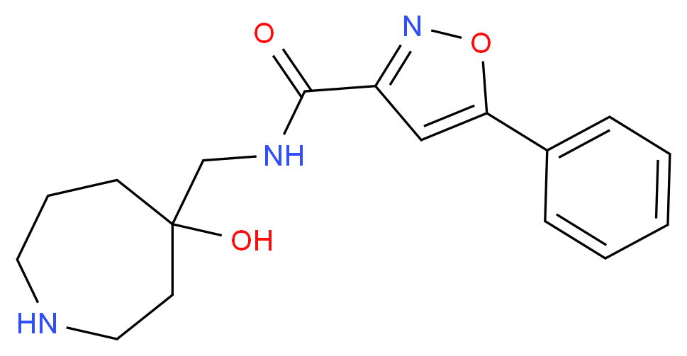 N-[(4-hydroxy-4-azepanyl)methyl]-5-phenyl-3-isoxazolecarboxamide_分子结构_CAS_)