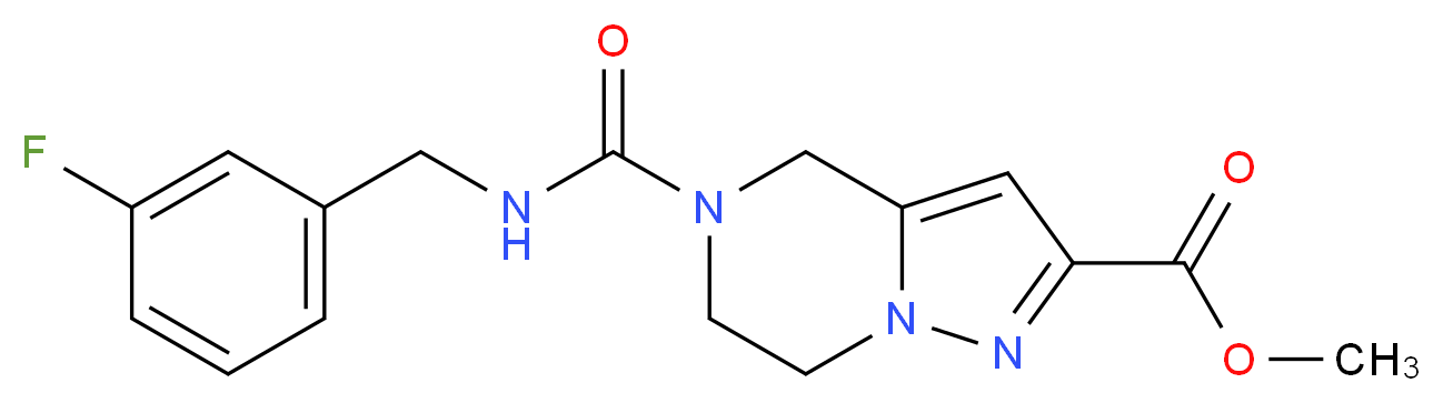 methyl 5-{[(3-fluorobenzyl)amino]carbonyl}-4,5,6,7-tetrahydropyrazolo[1,5-a]pyrazine-2-carboxylate_分子结构_CAS_)