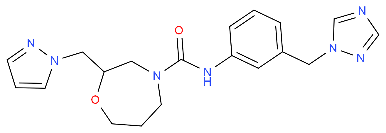 2-(1H-pyrazol-1-ylmethyl)-N-[3-(1H-1,2,4-triazol-1-ylmethyl)phenyl]-1,4-oxazepane-4-carboxamide_分子结构_CAS_)