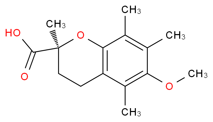 (2S)-6-methoxy-2,5,7,8-tetramethyl-3,4-dihydro-2H-1-benzopyran-2-carboxylic acid_分子结构_CAS_135806-59-6