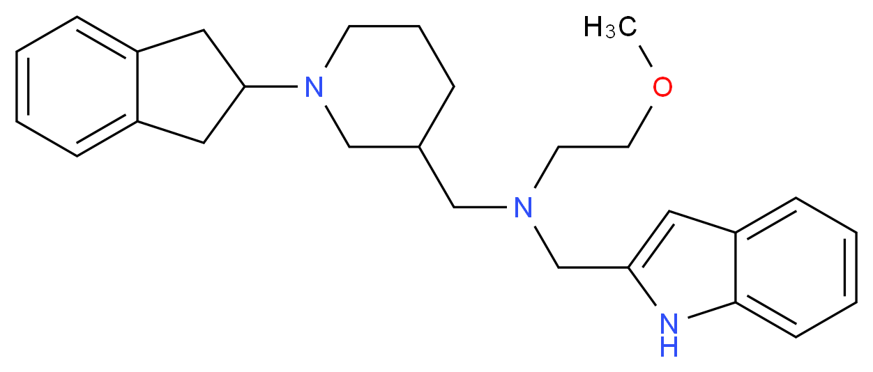 N-{[1-(2,3-dihydro-1H-inden-2-yl)-3-piperidinyl]methyl}-N-(1H-indol-2-ylmethyl)-2-methoxyethanamine_分子结构_CAS_)