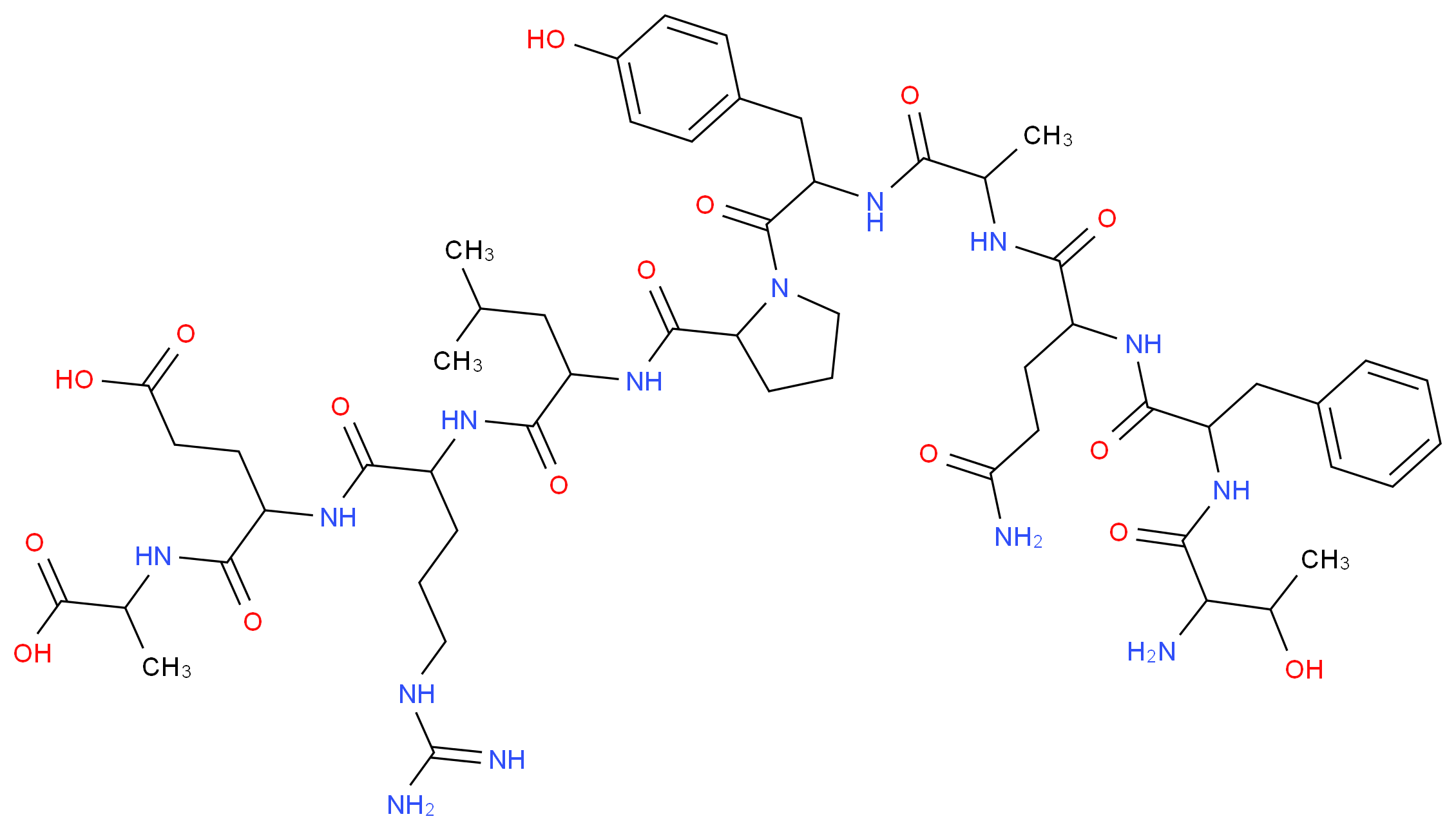 4-{2-[2-({1-[2-(2-{2-[2-(2-amino-3-hydroxybutanamido)-3-phenylpropanamido]-4-carbamoylbutanamido}propanamido)-3-(4-hydroxyphenyl)propanoyl]pyrrolidin-2-yl}formamido)-4-methylpentanamido]-5-carbamimidamidopentanamido}-4-[(1-carboxyethyl)carbamoyl]butanoic acid_分子结构_CAS_117592-22-0