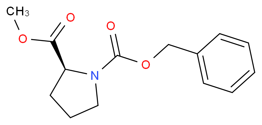 1-benzyl 2-methyl (2S)-pyrrolidine-1,2-dicarboxylate_分子结构_CAS_5211-23-4
