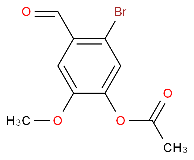 5-bromo-4-formyl-2-methoxyphenyl acetate_分子结构_CAS_52783-83-2)