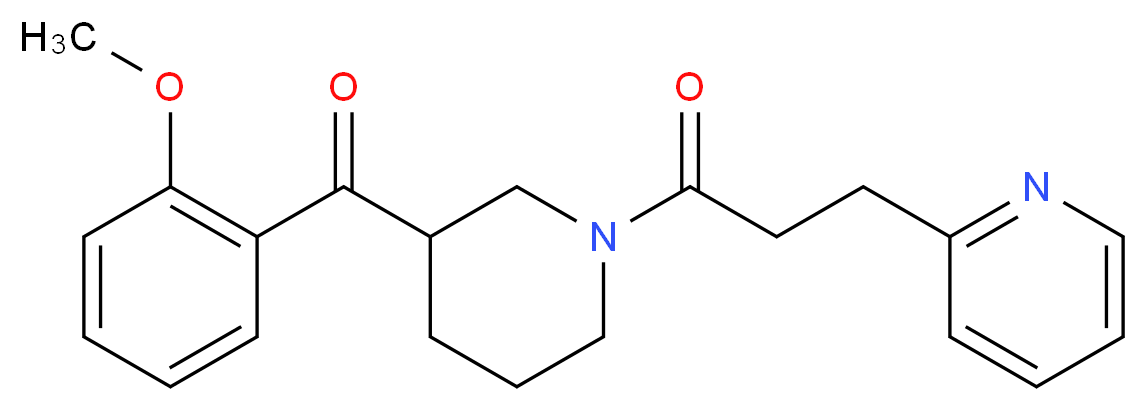 (2-methoxyphenyl){1-[3-(2-pyridinyl)propanoyl]-3-piperidinyl}methanone_分子结构_CAS_)