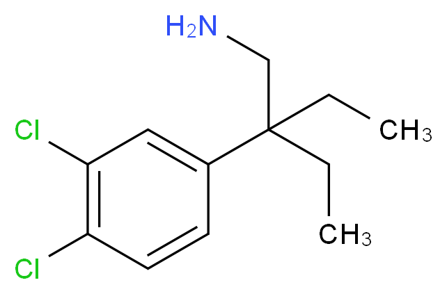 4-[3-(aminomethyl)pentan-3-yl]-1,2-dichlorobenzene_分子结构_CAS_)