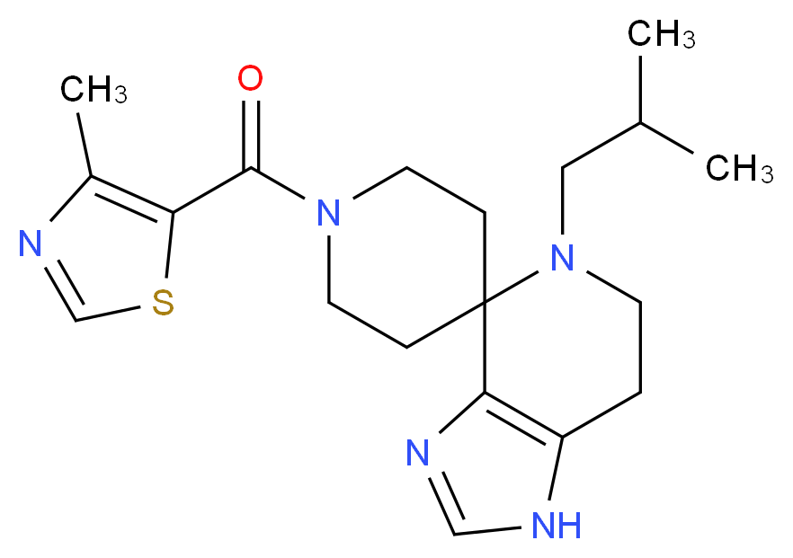5-isobutyl-1'-[(4-methyl-1,3-thiazol-5-yl)carbonyl]-1,5,6,7-tetrahydrospiro[imidazo[4,5-c]pyridine-4,4'-piperidine]_分子结构_CAS_)