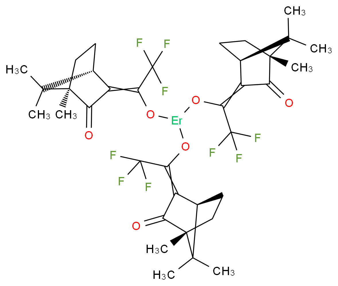 三[3-(三氟甲基羟基亚甲基)-(+)-樟脑酸]铒(III)_分子结构_CAS_39017-76-0)