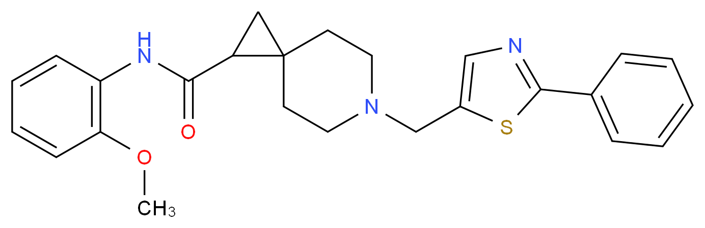 N-(2-methoxyphenyl)-6-[(2-phenyl-1,3-thiazol-5-yl)methyl]-6-azaspiro[2.5]octane-1-carboxamide_分子结构_CAS_)