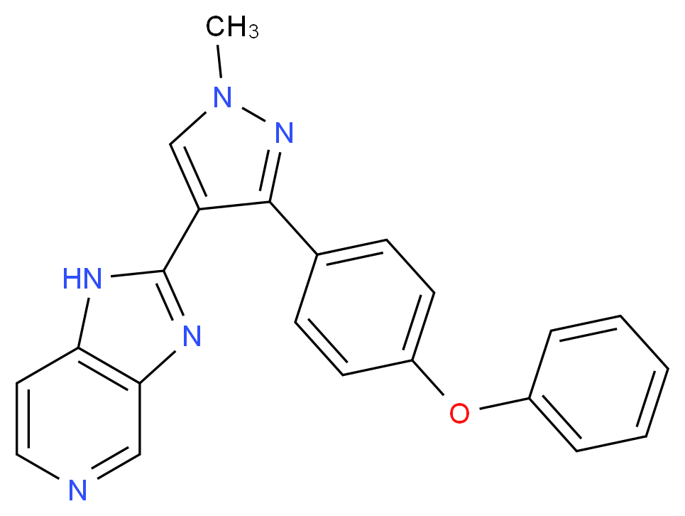 2-[1-methyl-3-(4-phenoxyphenyl)-1H-pyrazol-4-yl]-1H-imidazo[4,5-c]pyridine_分子结构_CAS_)