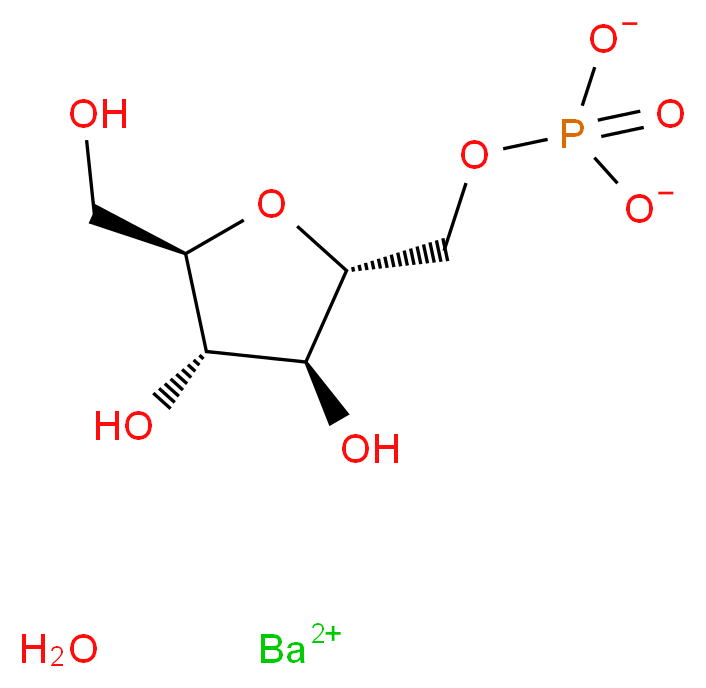 barium(2+) ion hydrate [(2R,3S,4S,5R)-3,4-dihydroxy-5-(hydroxymethyl)oxolan-2-yl]methyl phosphate_分子结构_CAS_52011-52-6